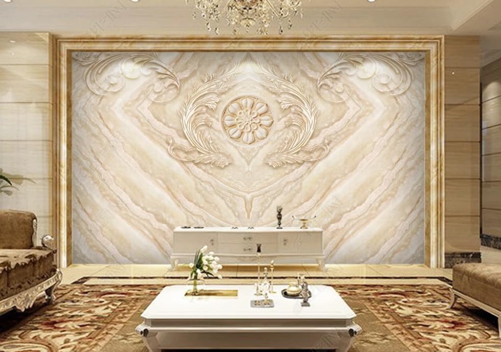 Papier peint intissé mosaïque de marbre poster mural géant pour masquer défauts mur - 2