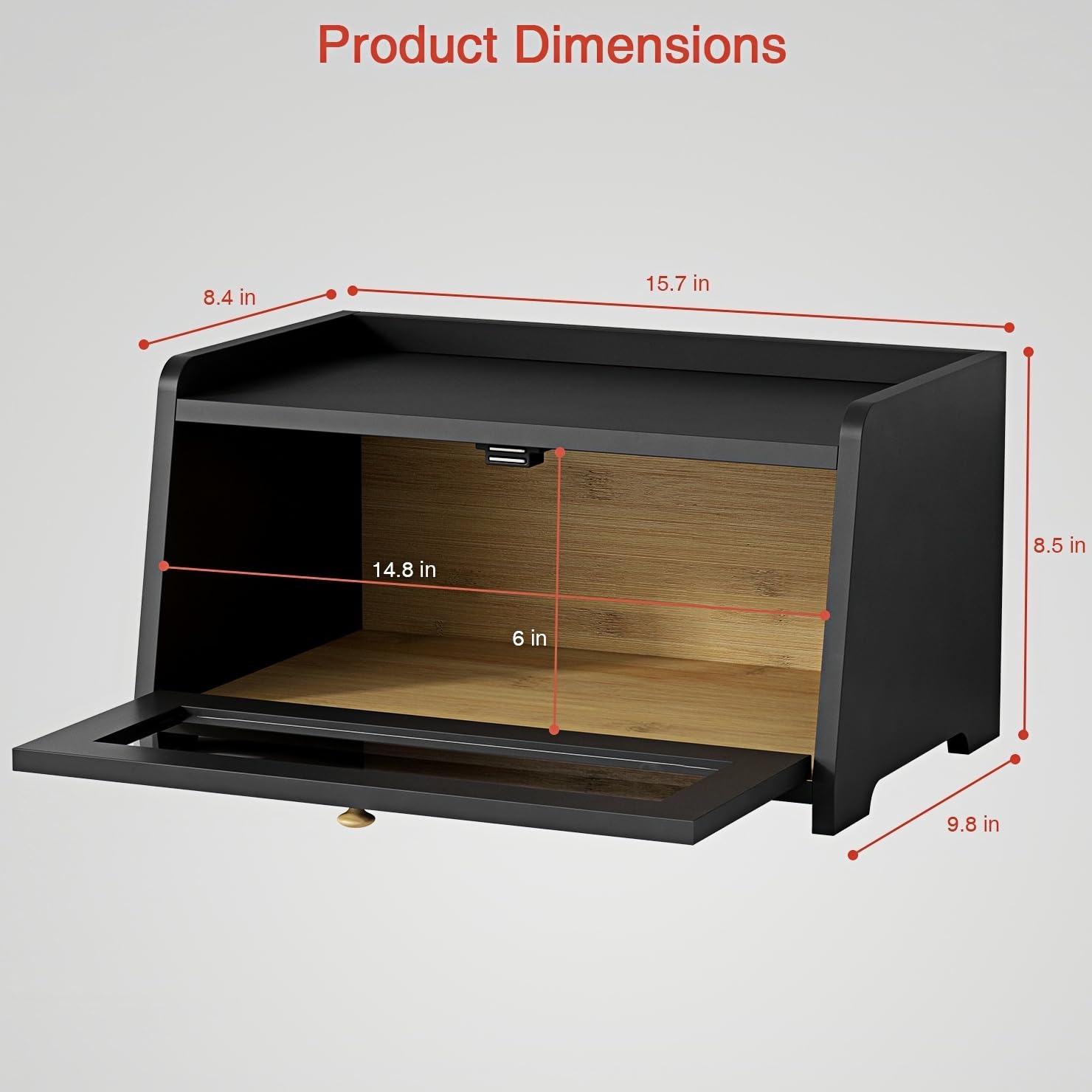 Small Bamboo Bread Box - Keep Bread Fresh! -6