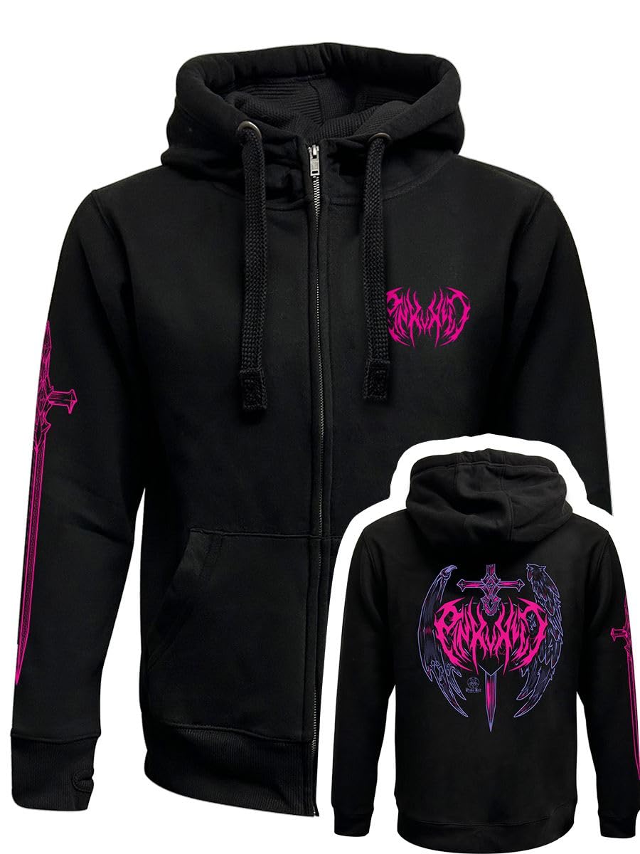 Pinku Kult Men's Black Blade Zipped Premium Hoodie