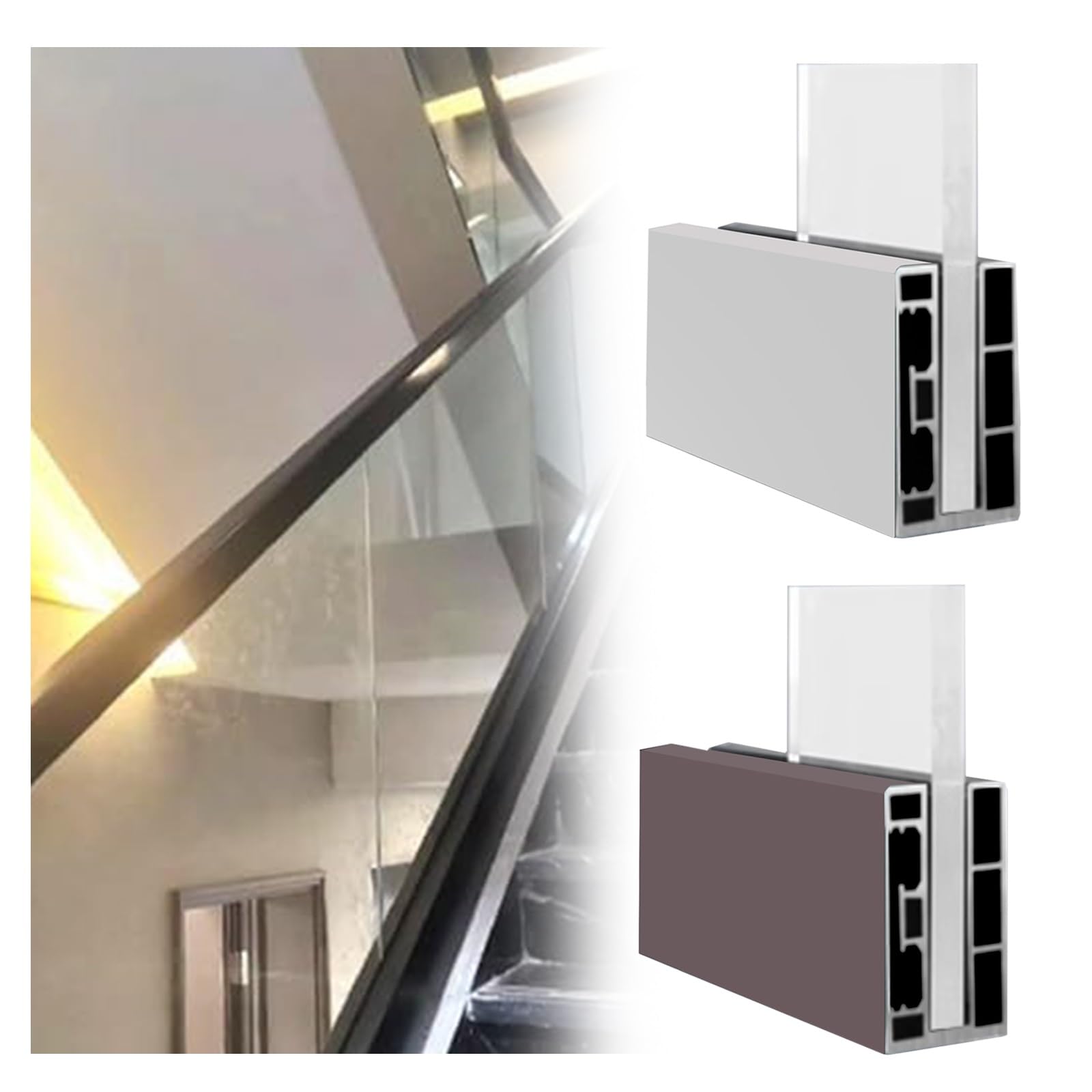 Aluminiowe czopy do balustrady szklanej – trwałe wsporniki montażowe do tarasów, tarasów, schodów i basenów