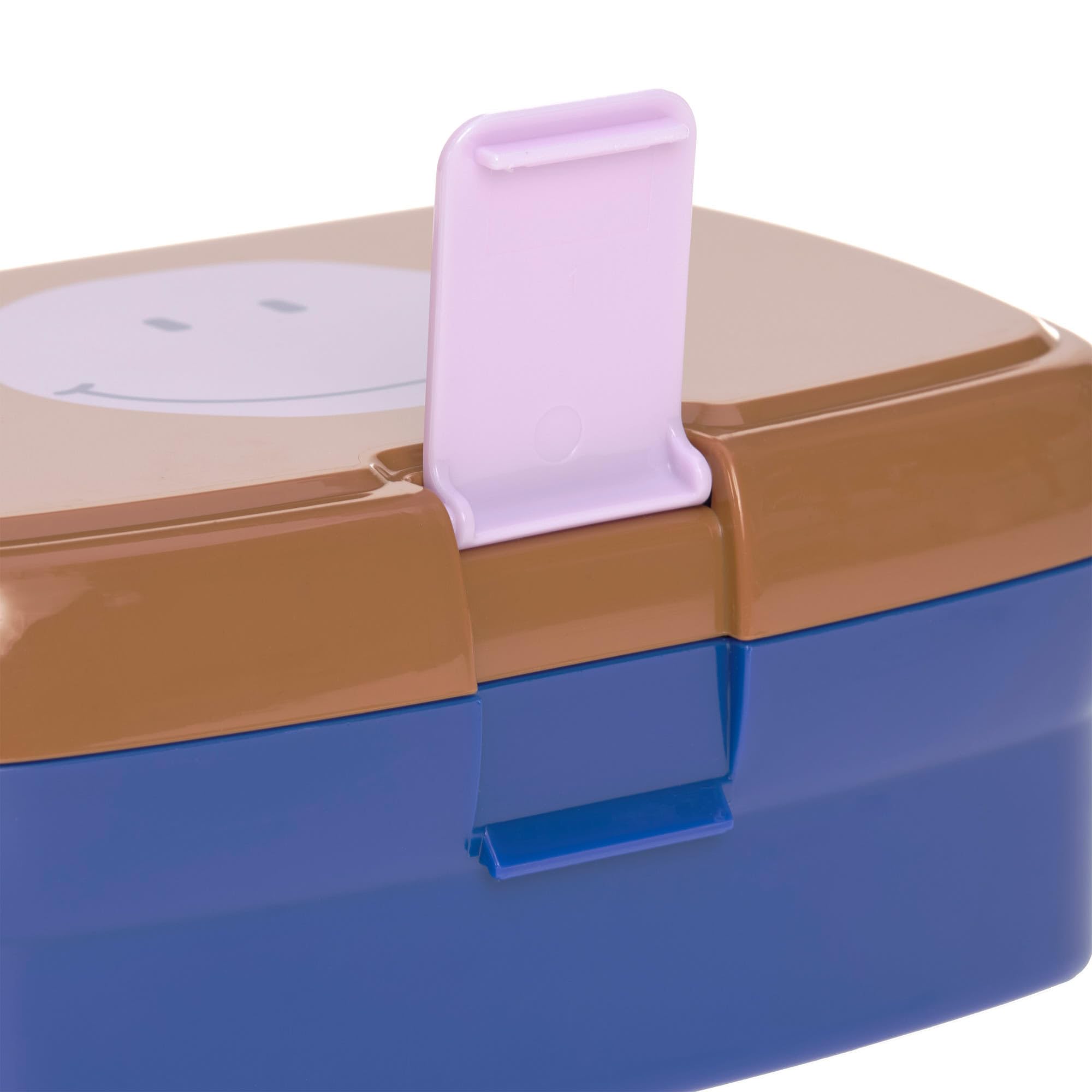 LÄSSIG Pudełko śniadaniowe i zestaw do picia – zestaw obiadowy z lunchem i butelką do picia (460 ml)/Little Gang Smile Carmel/Blue