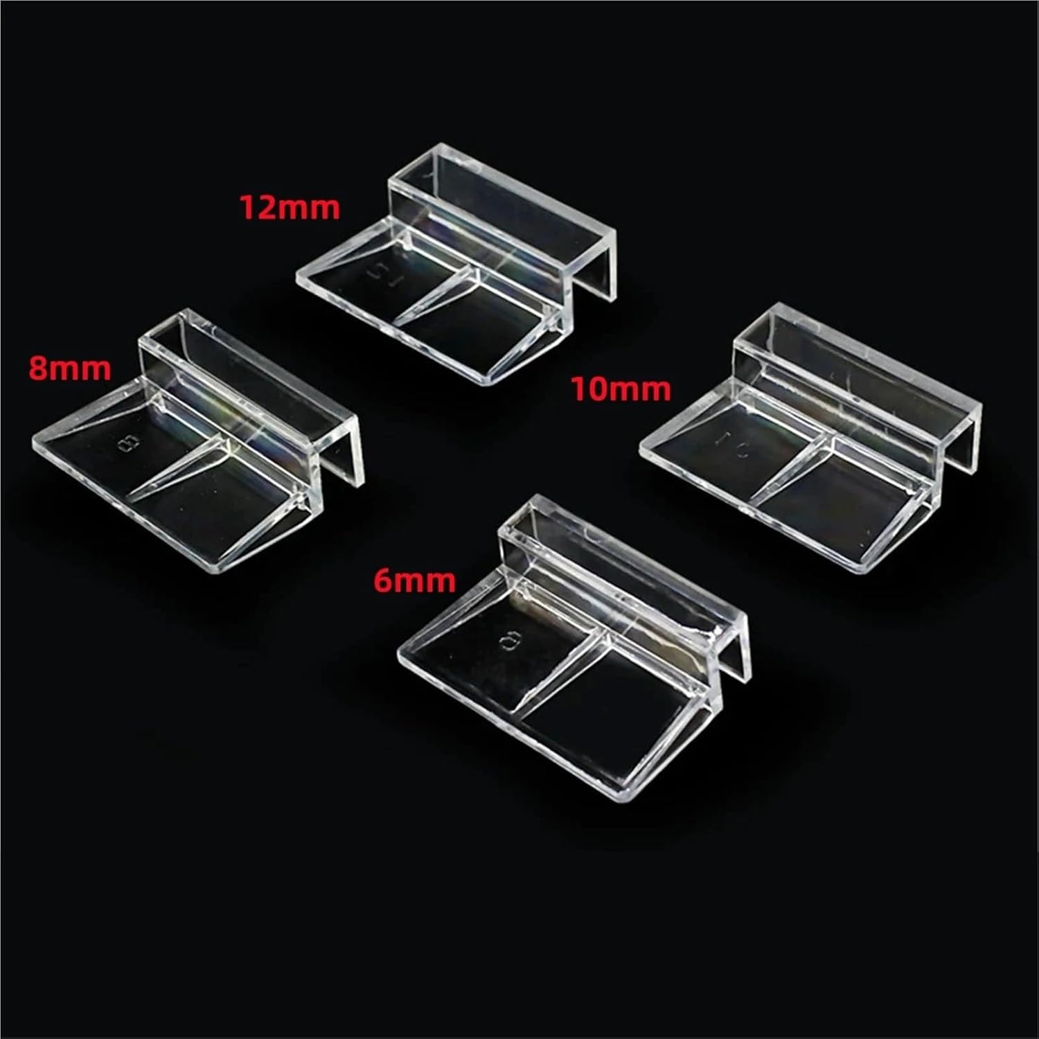 Aquarium Lid Clips 40 Pcs Fish Tank Lid Acrylic Holders – Secure Bracket Support for Rimless Aquarium Glass(Clip Width 8mm)