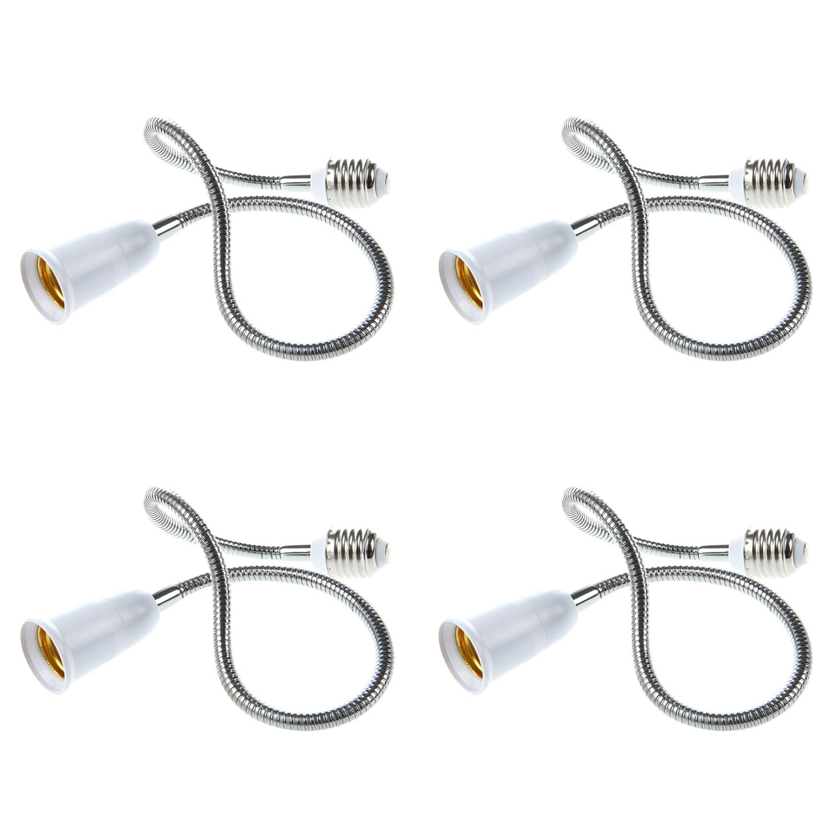 Jnchdghwa 4X E27 to E27 Light Lamp Bulb Flexible Extension Adaptor Converter (White,60cm)