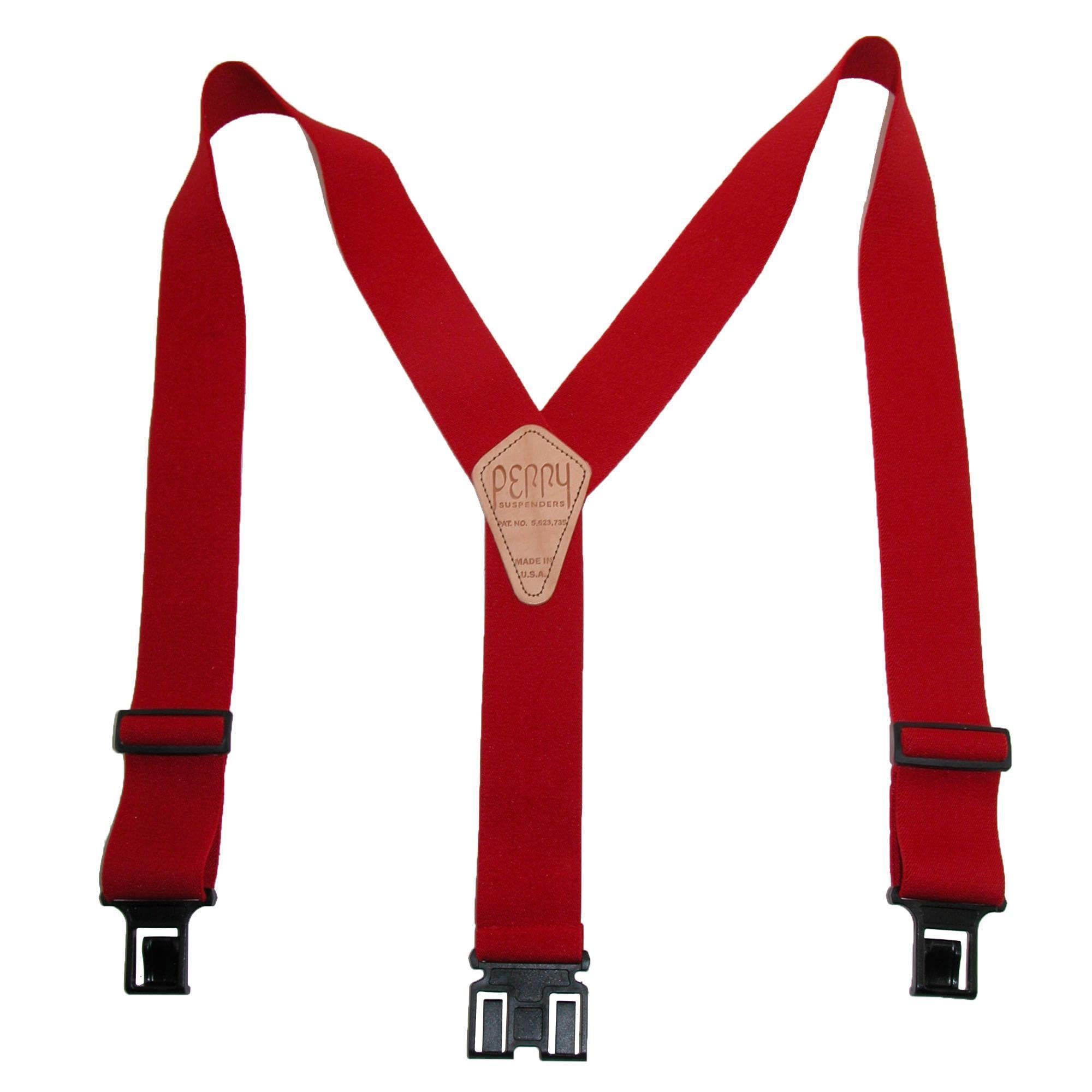 2 In. Perry Work Suspenders (Red Tall)(Size: Tall - XL)