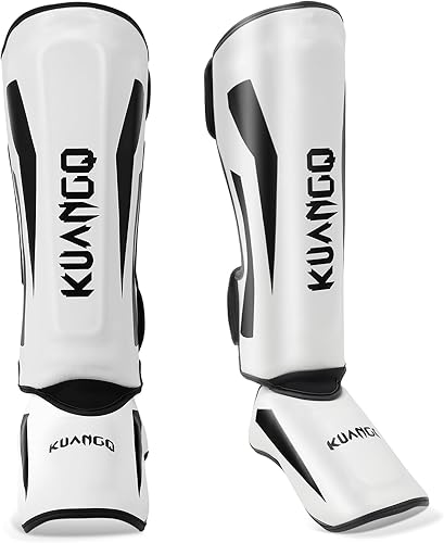 Miniatura 1 de KUANG QUAN Espinilleras de Muay Thai, Muay Thai artes marciales para patear piernas y empeine almohadillas de protección para engranaje de