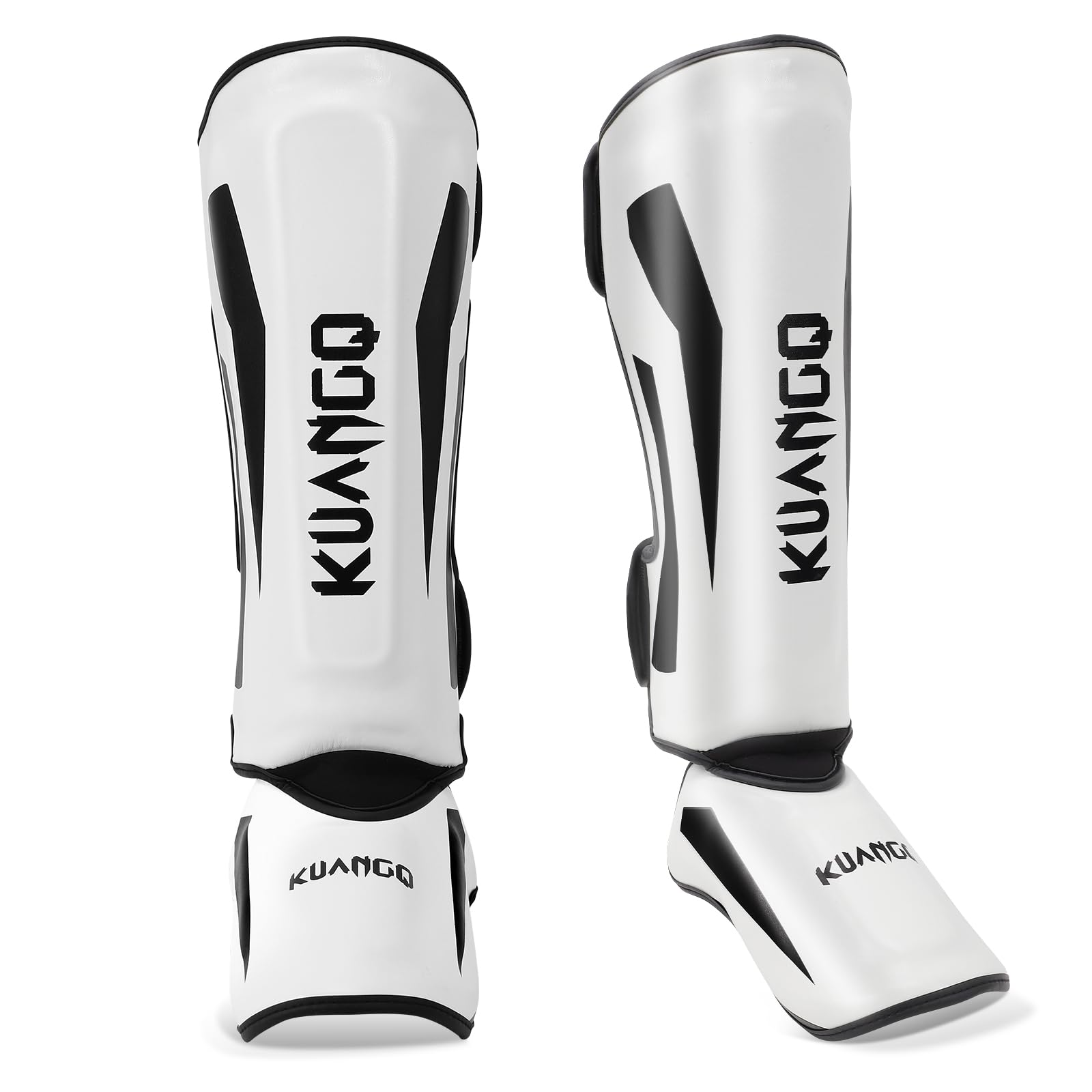 KUANG QUAN Muay Thai Shin Guards, Muay Thai Martial Arts Kicking Leg Instep Protection Pads Sparring Gear,for Kickboxing MMA Training and Sparring,