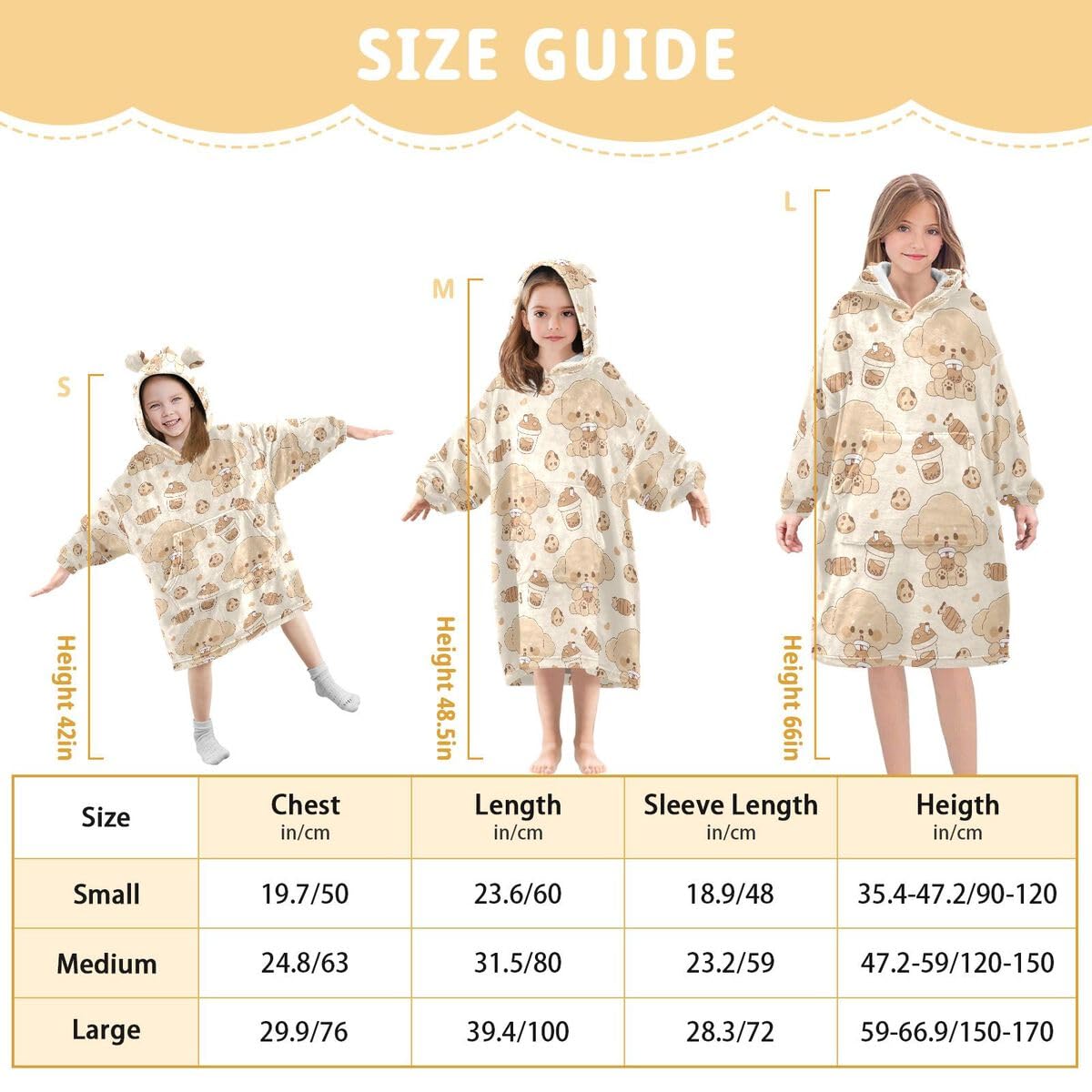 Uroczy pies i mleko Boba dziecięcy koc do noszenia bluza z kapturem oversize bluza koc sweter kawaii dla chłopców i dziewcząt w wieku 3-14 lat