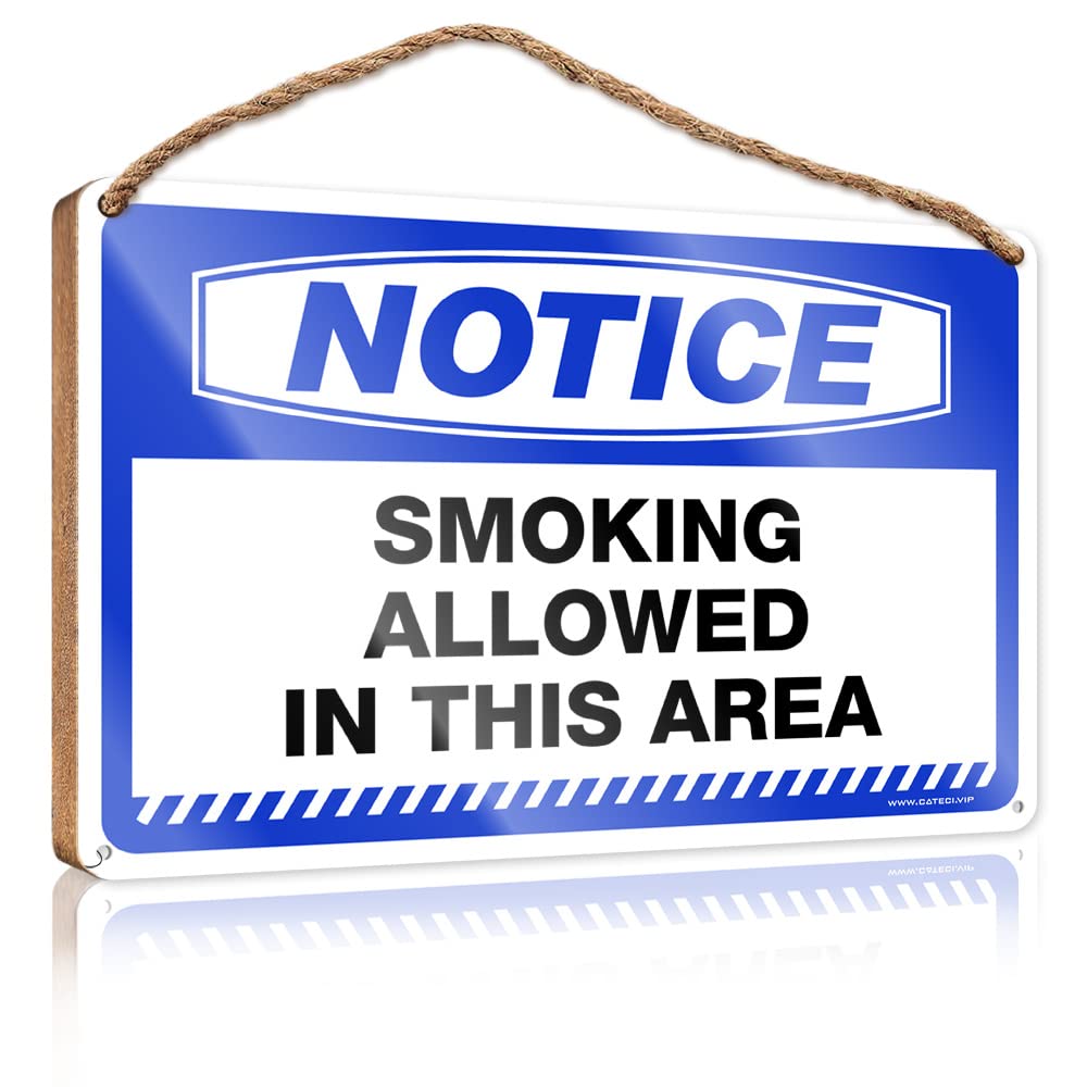Dtha One Color Wood Pantry Signs For Kitchen Notice Smoking Allowed In This Area Wooden Sign Front Door Decor Signs For Front Door(15X28cm)