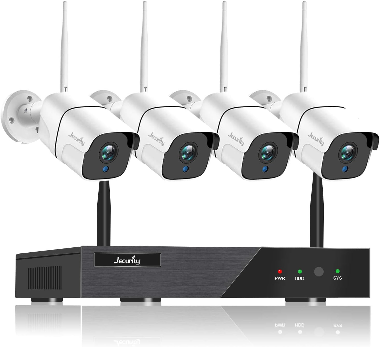 Jecurity Wireless Security Camera System, 8CH 1080P NVR 4Pcs 1080P Outdoor/Indoor WiFi Surveillance Cameras with Motion Detection,Email Alert,Night Vision,Remote Monitor,Waterproof,No Hard Drive Jecurity Wireless Security Camera System, 8CH 1080P NVR 4Pcs 1080P Outdoor/Indoor WiFi Surveillance Cameras with Motion Detection,Email Alert,Night Vision,Remote Monitor,Waterproof,No Hard Drive