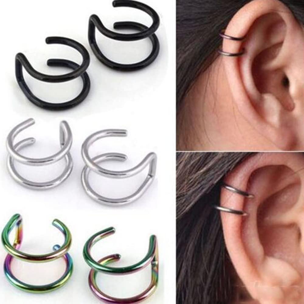Pendientes de puños cadena hombre mujer diamante cartílago piercing