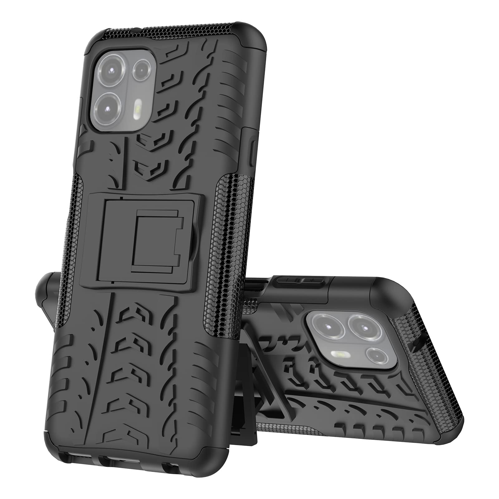 Newlike TPU Shock Proof Duel Layer Hybrid Armor Back Cover with Kickstand Wheel Pattern for Moto Edge 20 Fusion (Black) (B09MLY8HYT) Amazon Price History, Amazon Price Tracker