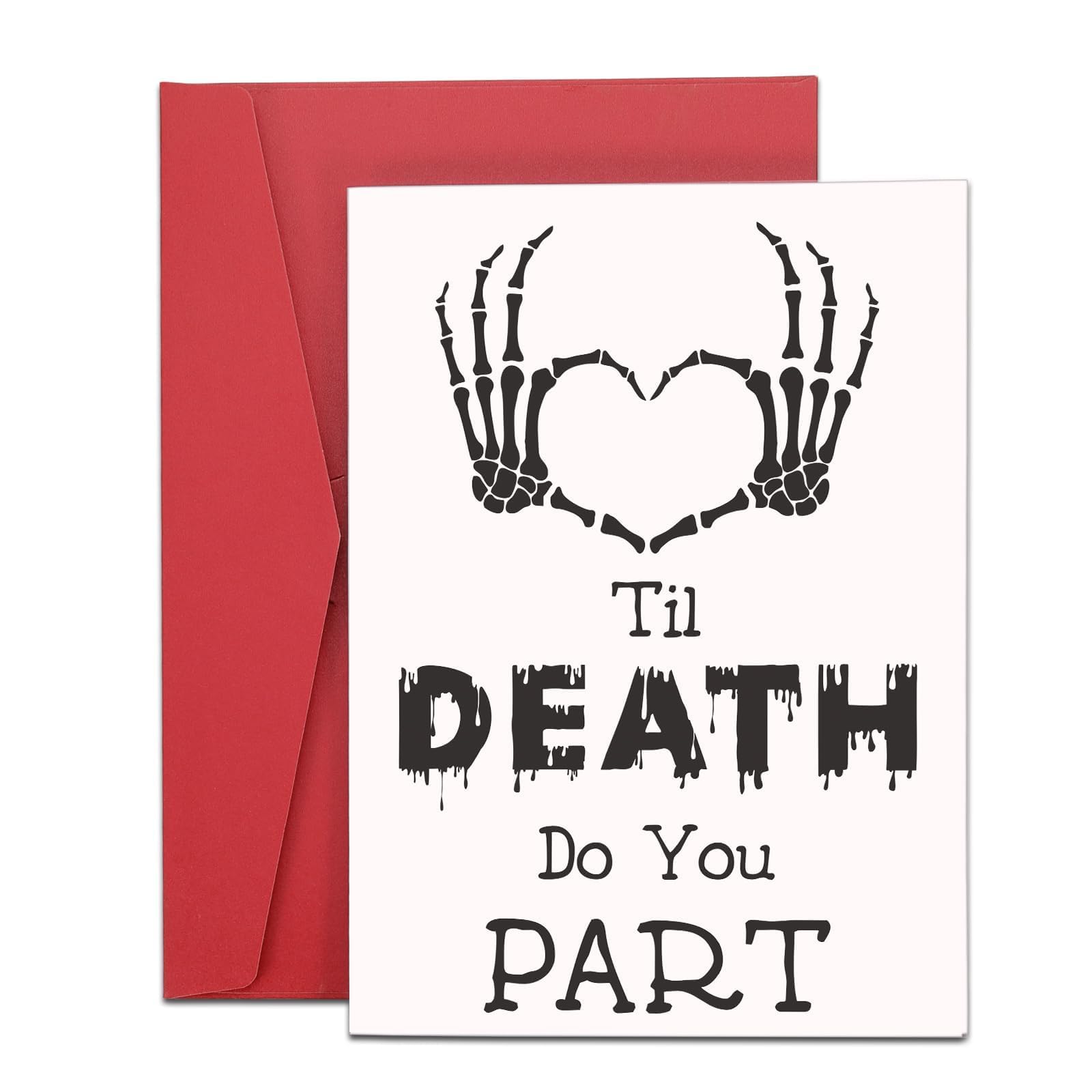 Anniversary Goth Valentines Day Cards Gifts For Husband Wife Men Him Her Gothic Dark Romance Halloween Skeleton Cards Boo Basket Stuffers For Women Men Her Christmas Birthday Gifts Card For