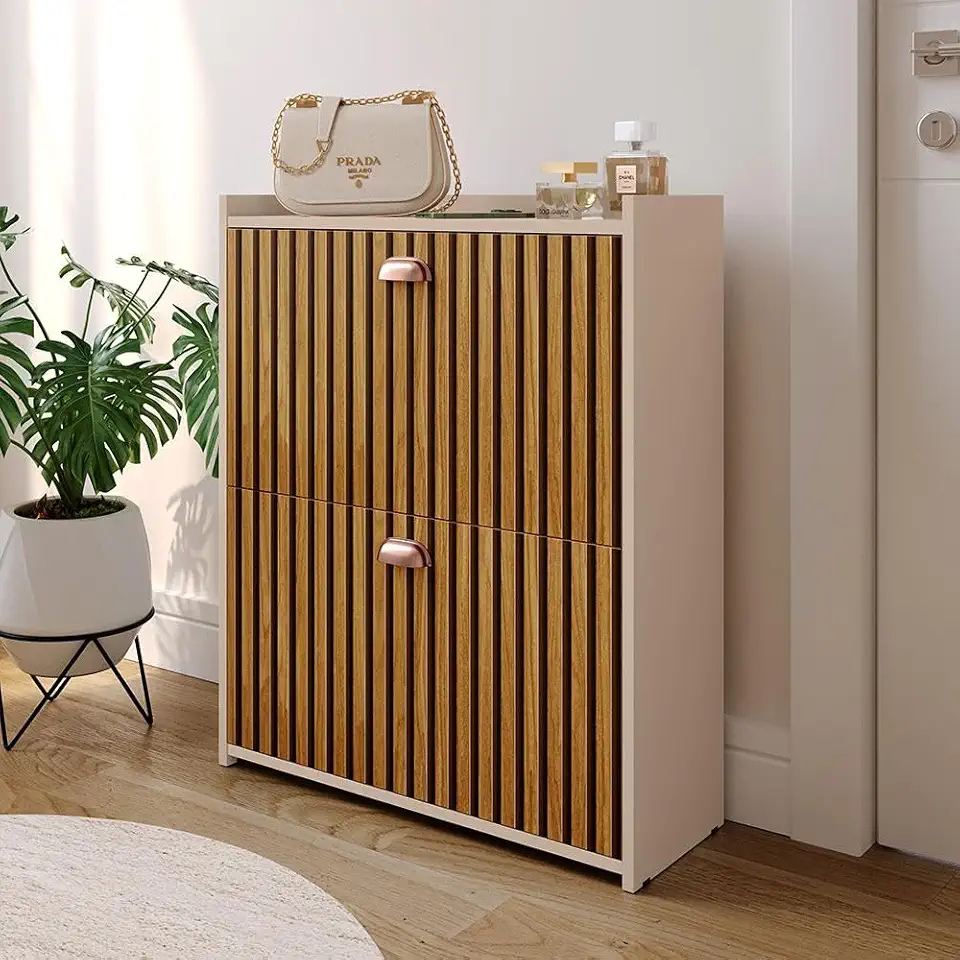 Genérico, Sapateira Vertical 12 Pares Calçados Multiuso 2 Portas Basculantes Hall de Entrada Quarto Closet - Fdi/Ripado