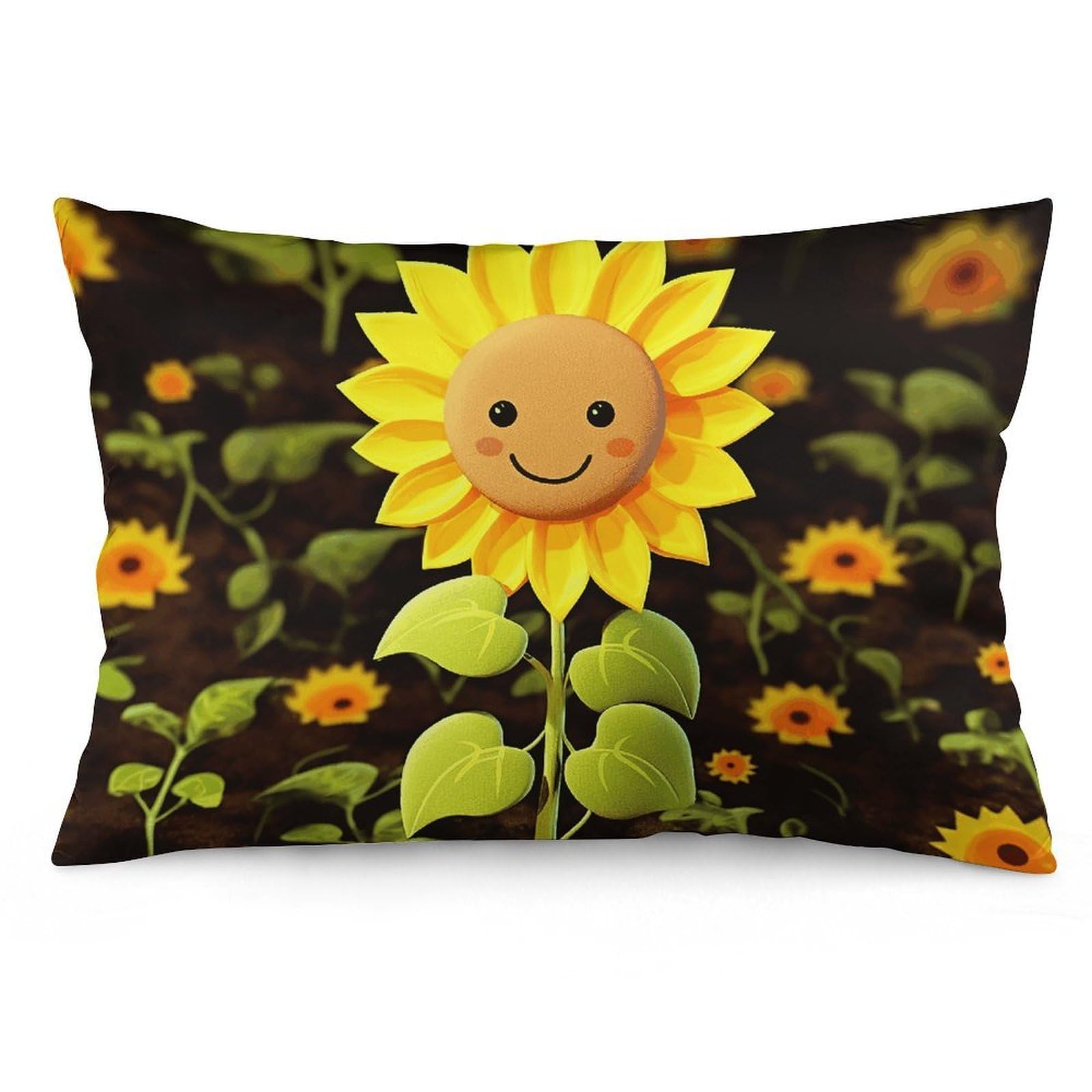 2 Pack Pillow Cases for Hair and Skin, Soft Breathable Pillow Case Covers with Hidden Zipper, Cute Sunflower Pillowcase 16 "x24 Pillow Covers for Sleeping Gift