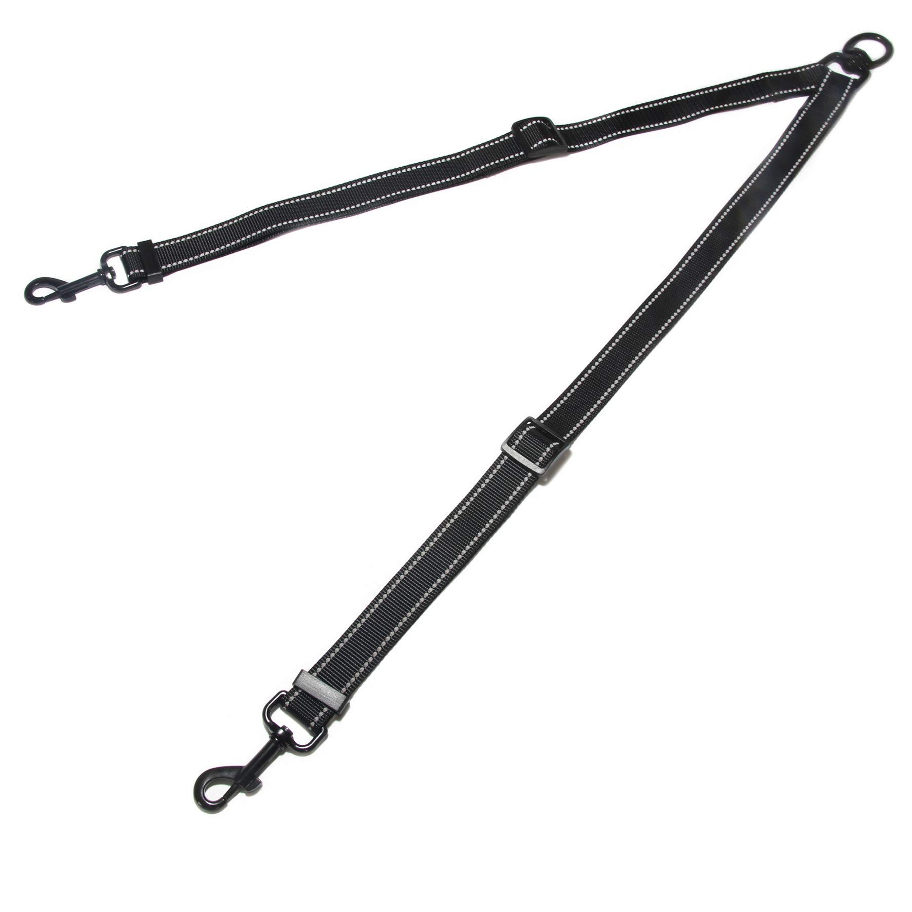 Maxpower Planet Heavy Duty Double Dog Leash Coupler with Adjustable Splitter Lead Black
