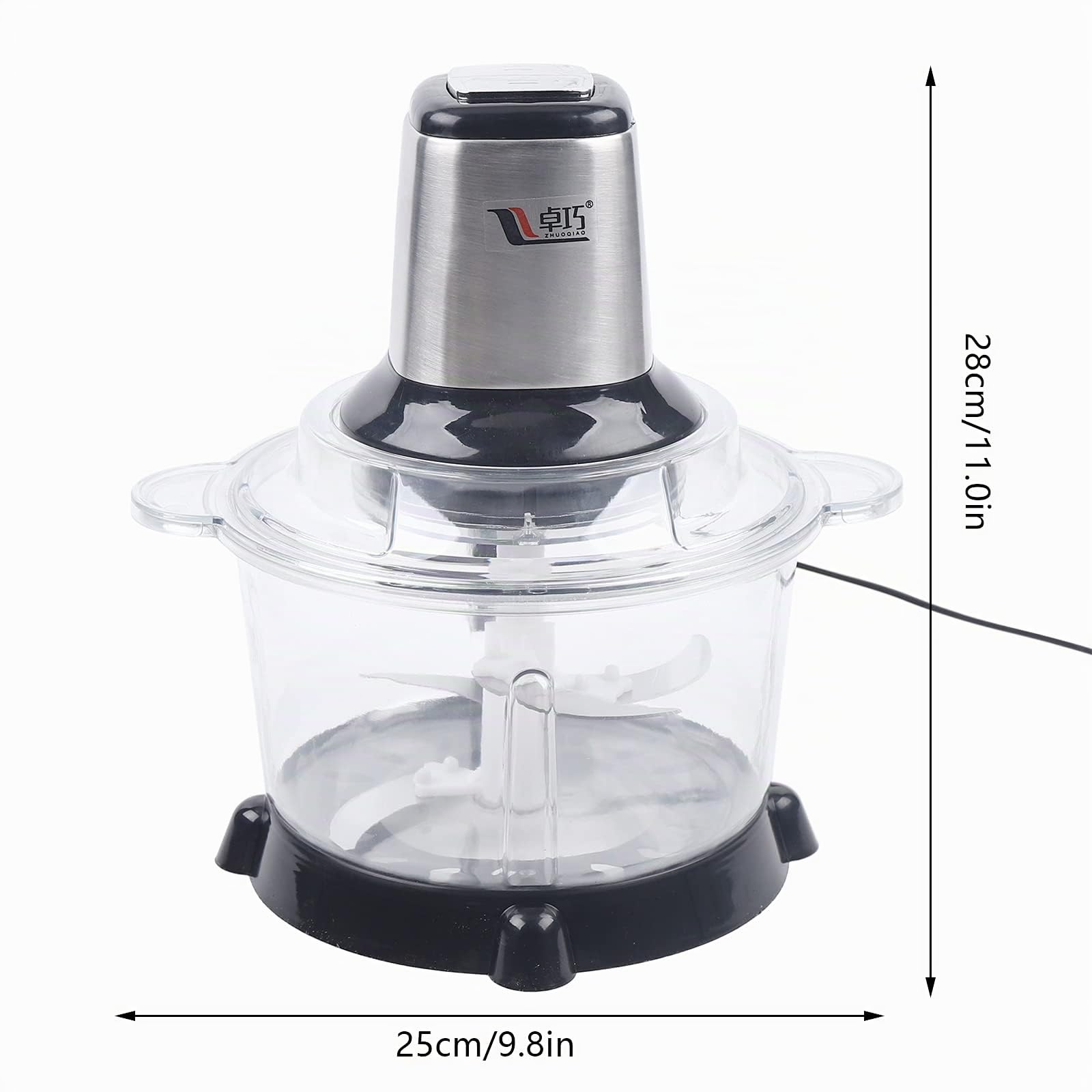 Tritatutto elettrico da 5 l, tritatutto da cucina con 2 livelli di velocità per carne, cipolle, frutta, verdura, 300 W