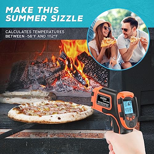 KIZEN-Infrared-Thermometer-Gun-LaserPro-LP300-Handheld-Surface-Thermometer-for-Griddle-Grill-Oven-Pizza-Oven-Vehicles-Engine-and-AC-Laser-Surface-Temp-Reader-58F-to-1112F