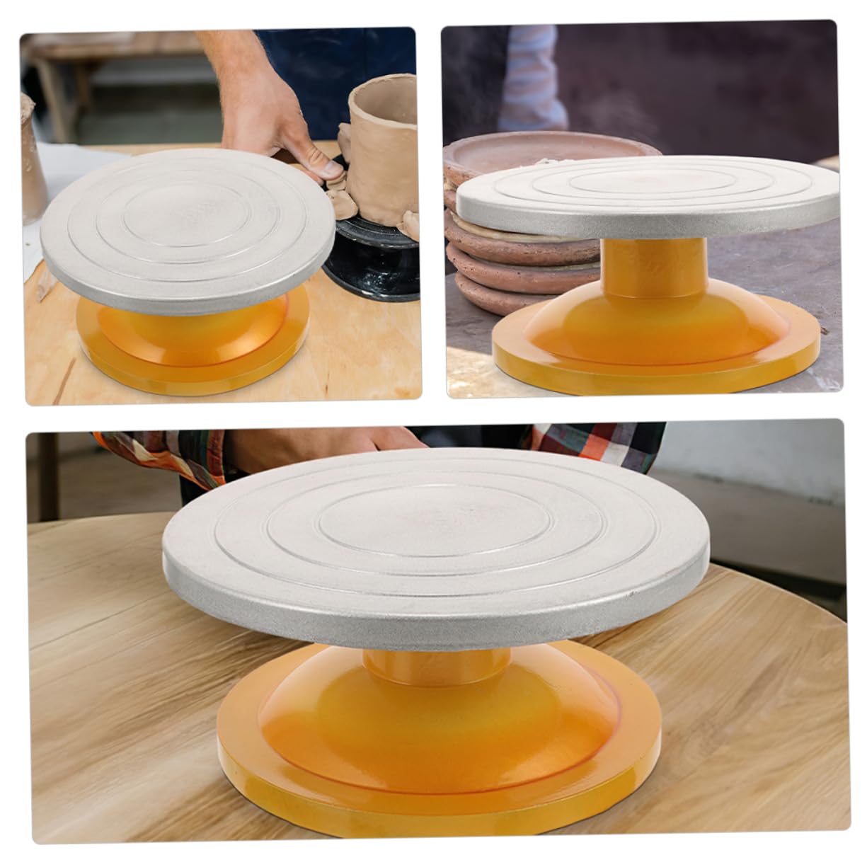 PRETYZOOM 2piezas Soporte De Pastel Manual Base Estable Giratorio para Decoración De Tartas Utensilio De Repostería para Modelado