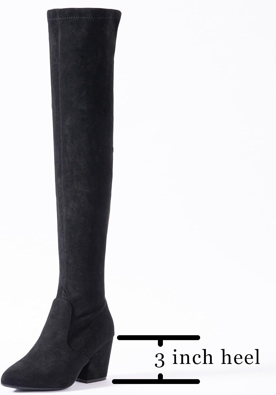 N.N.G Women Over the Knee Boots Thigh High Suede Block Winter Low Above Flat Long OTK Comfort Pointed toe