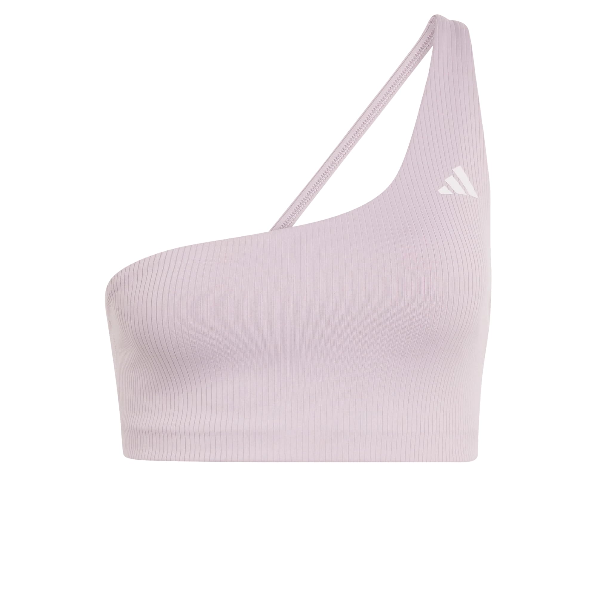 adidas Women's Optime Workout Rib One Shoulder Light Support Bra, preloved fig, XS