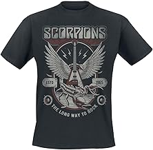 Scorpions Long Way to Rock Men's T-Shirt Black Band Merch, Bands