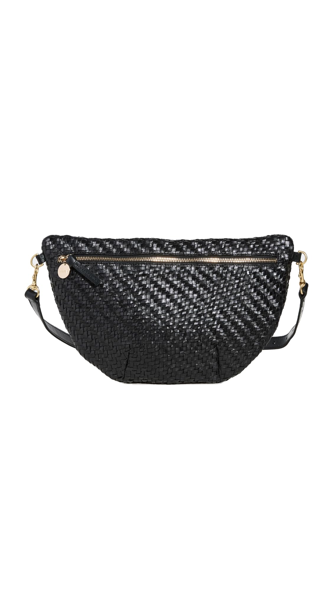 Clare V. Women's Grande Fanny Pack, Black Woven Zig-Zag, One Size