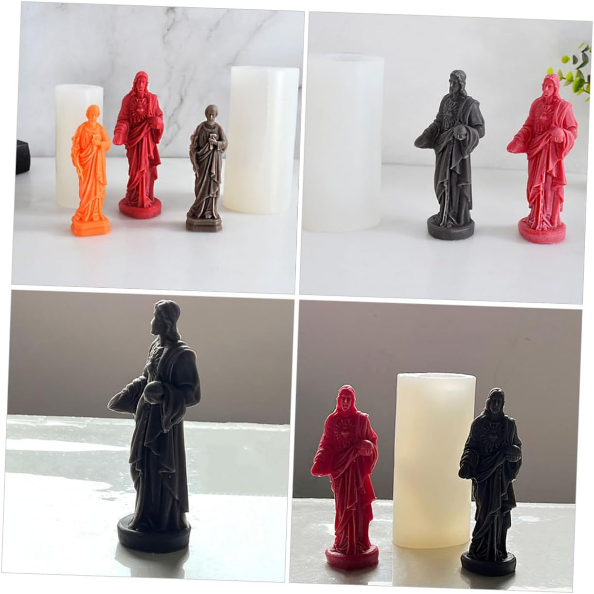 Baluue Silicone Jesus Candle Mold Large 530g DIY Candle Making Mold Religious for Crafting and Wax Casting