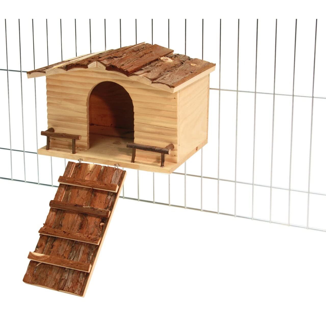 Kerbl Nature Rodent House with Grille Fastening, 22.5 x 31 cm