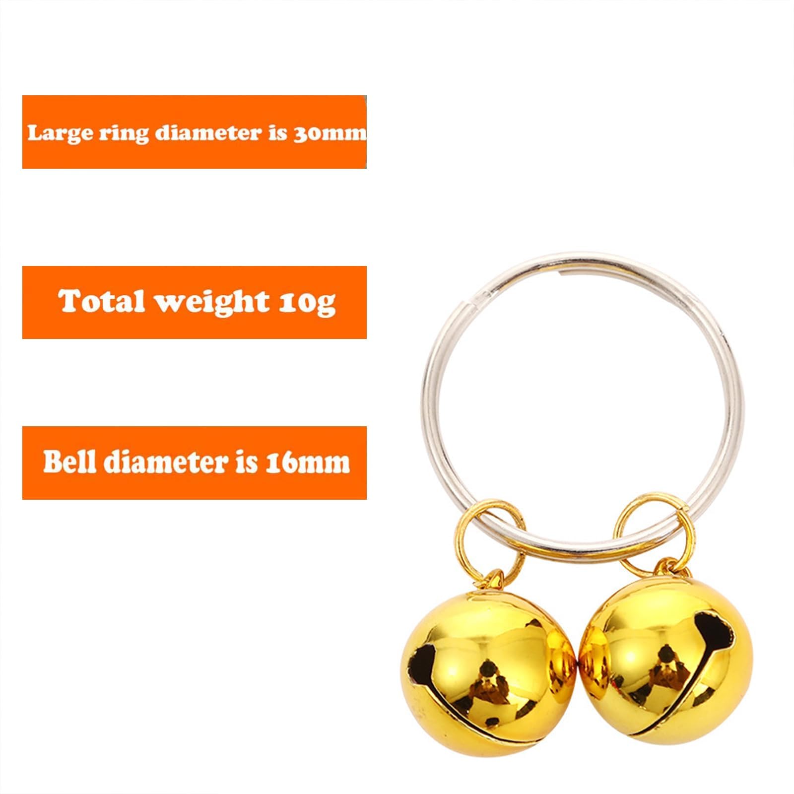 4 Extra Loud Cat & Dog Bells, gold - Image 3