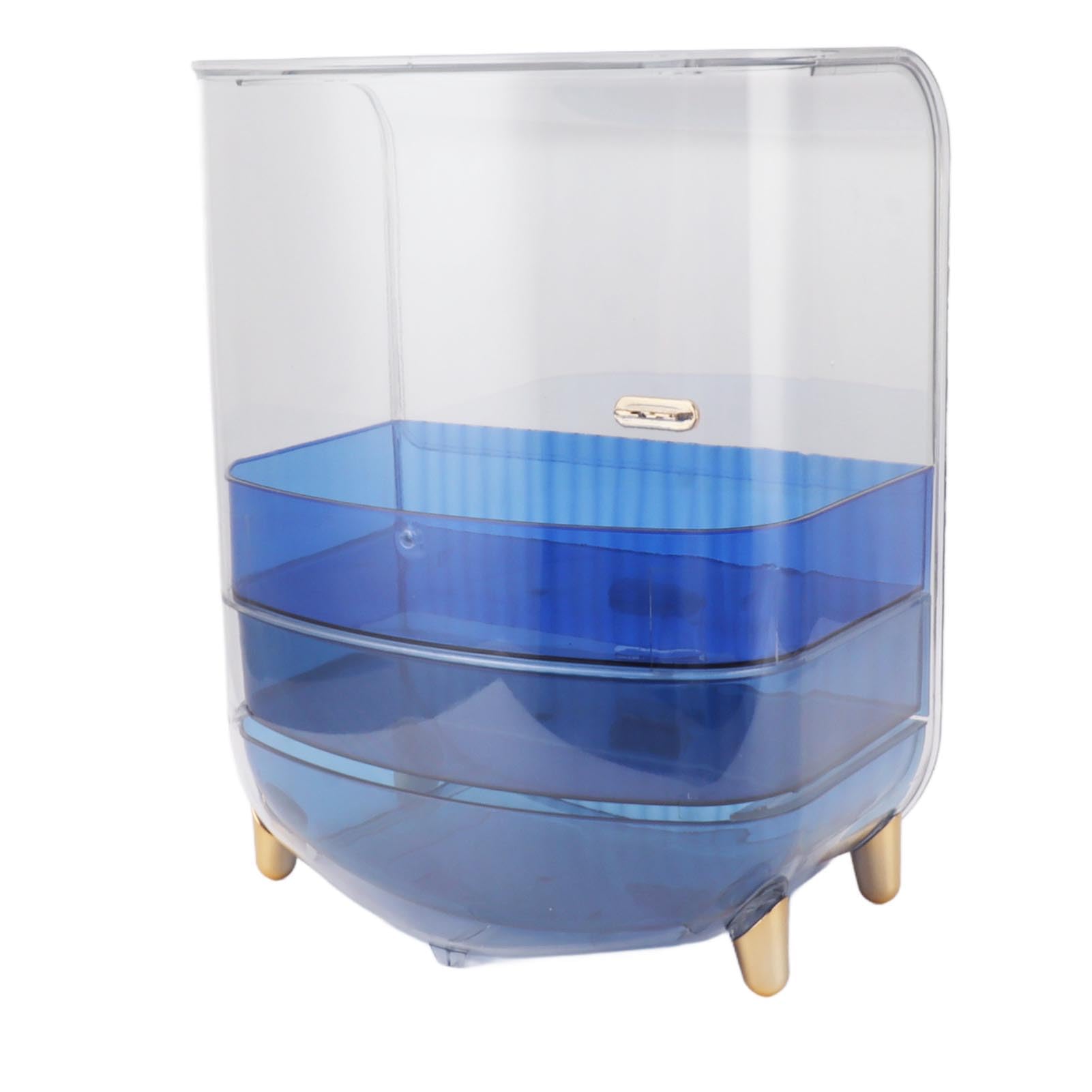 Estuche para Cajones de Cosméticos, Organizador de Belleza Elegante con Gran Capacidad para Tocador de Dormitorio en Casa, Hecho de PET Duradero (BLUE)