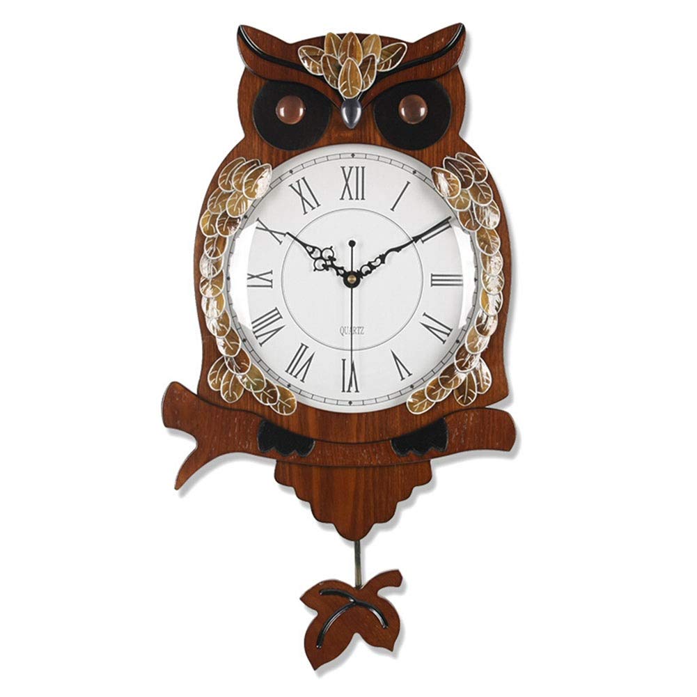Relojes de Pared Que Funcionan con Pilas, sin Tictac, para Sala de Estar, Dormitorio, Péndulo Oscilante, Decoración Personalizada, Carcasa de Madera, Reloj de Cuarzo Silencioso/B