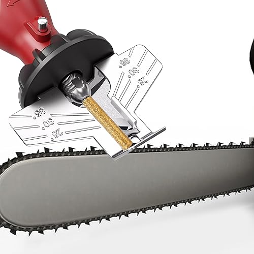 Miniatura 5 de Kit de accesorios de afilado de motosierra con hoja de sierra de cadena, juego de afiladores de dientes con guía de ángulo y limas de piedra de