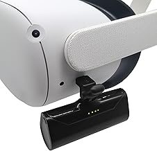 leChivée for Oculus Quest 2 Battery Pack, VR Oculus Quest Accessories Battery Pack 4800mAh Fast Charging Portable Extended Battery Mini Charger for VR Type-C Phones, Extra 2 Hours Play Time
