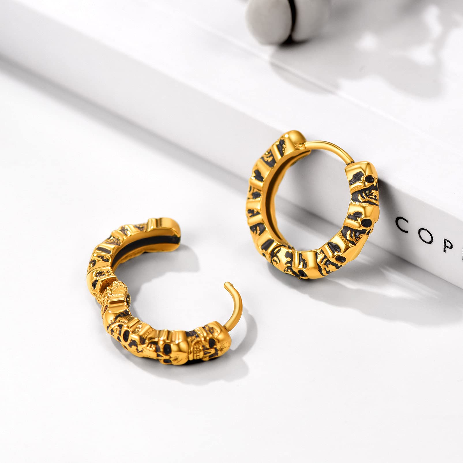 PROSTEEL Orecchini Teschio Donna Uomo Punk in Acciaio Inossidabile 11mm con Confezione Regalo