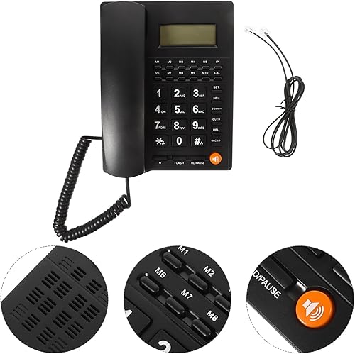 Miniatura 9 de Corded Landline Phone for Elderly with Caller Number Display Desk Telephone for Home and Office Use Easy Operation for Seniors and Teens Reliable