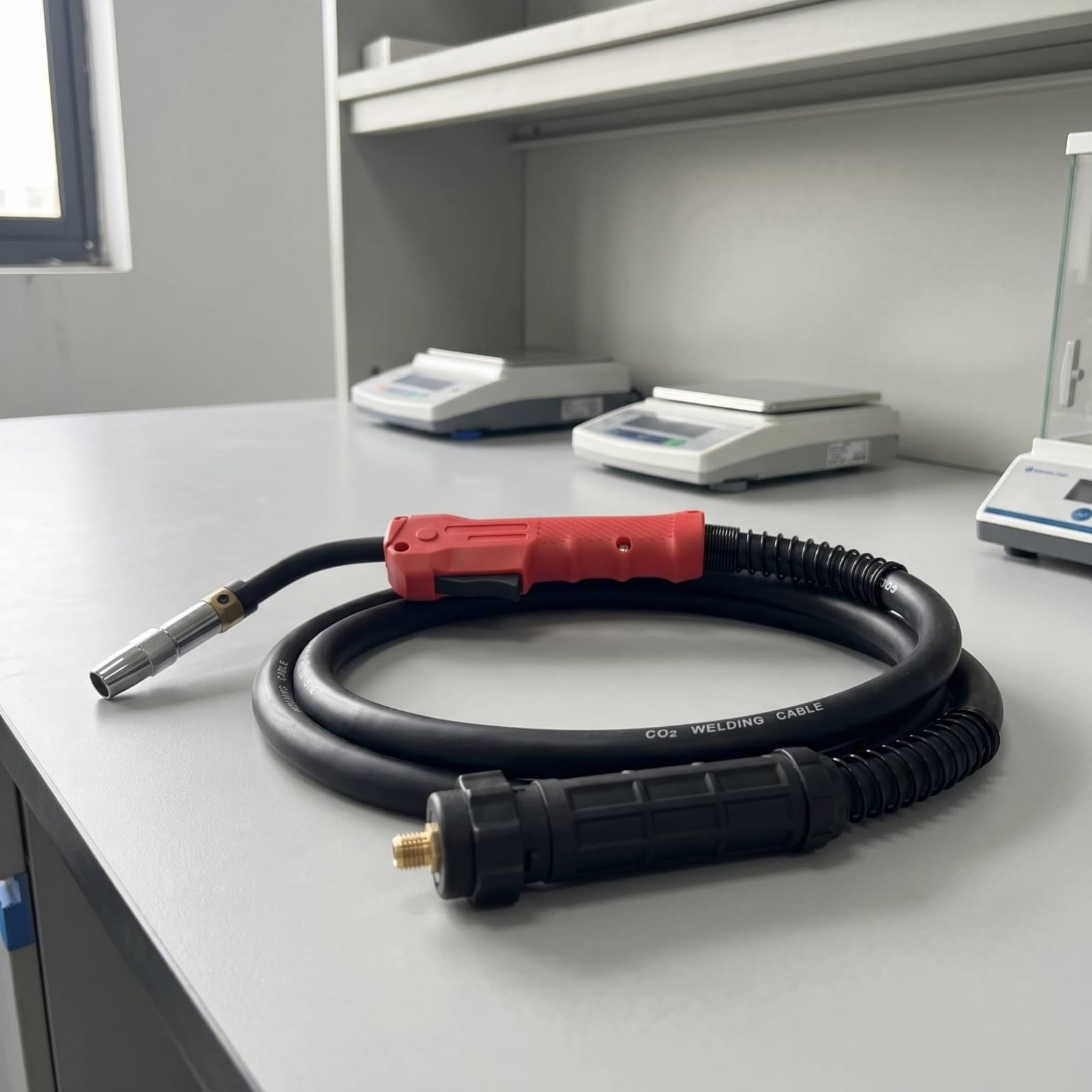 Antorcha de Soldadura MIG Soplete de Gas Pistola de CO2 Alimentación de Hilo Construcción Robusta en Cobre y Acero Adecuada para Taller Mecánico, 5 Metros, Económico, Pistola Europea 500A