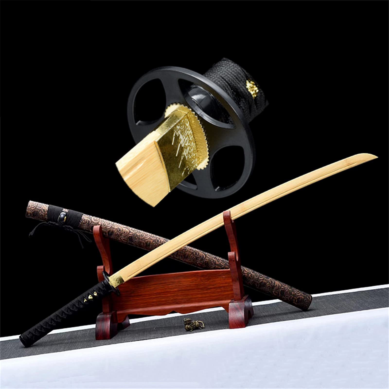 Épée de samouraï en Bois, bokken fait à la main, processus traditionnel, lame en bambou naturel, katana d'entraînement japonais cadeau kendo iaido