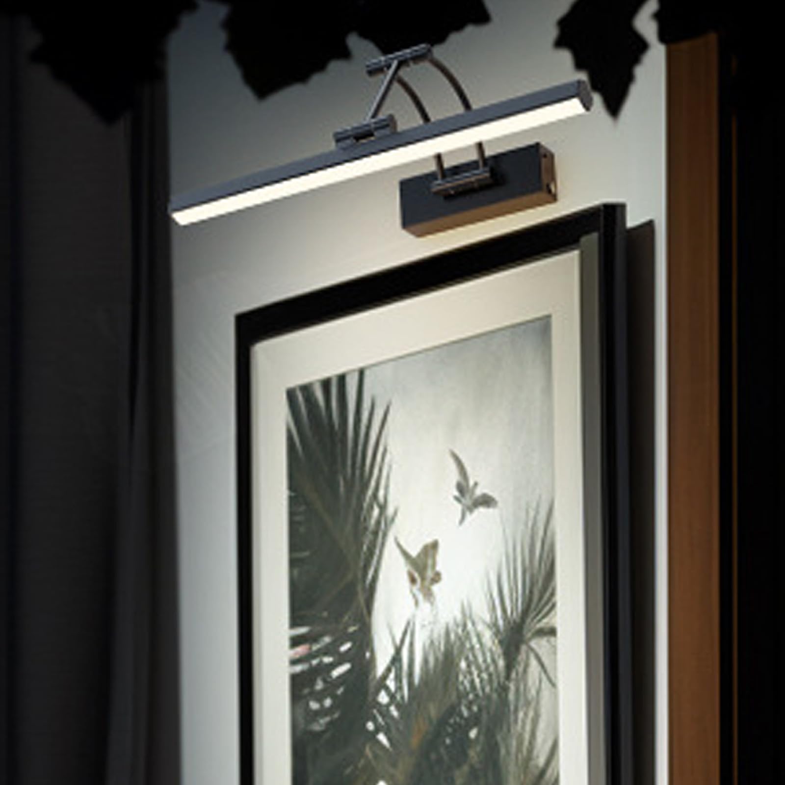 LED Lampada Specchio Bagno Ricaricabile Applique da Parete con Telecomando Dimmerabile Iluminazioni per Pareti Angolo Regolabile per Illuminare Quadri Soggiorno Trucco (Nero 40cm,2 Pezzi)