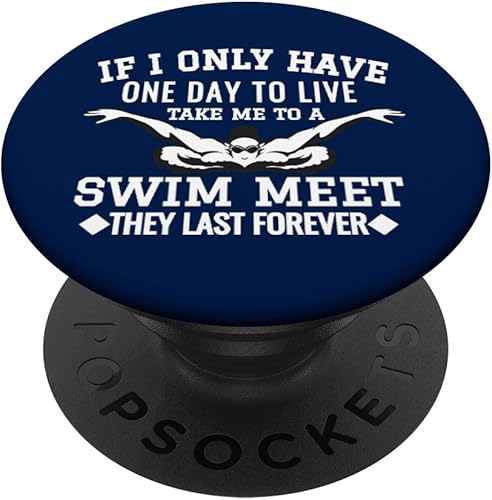 Natación para amante de la niña, diseño de amante de la natación, color azul y blanco, para cumpleaños, PopSockets, agarre y soporte para teléfonos