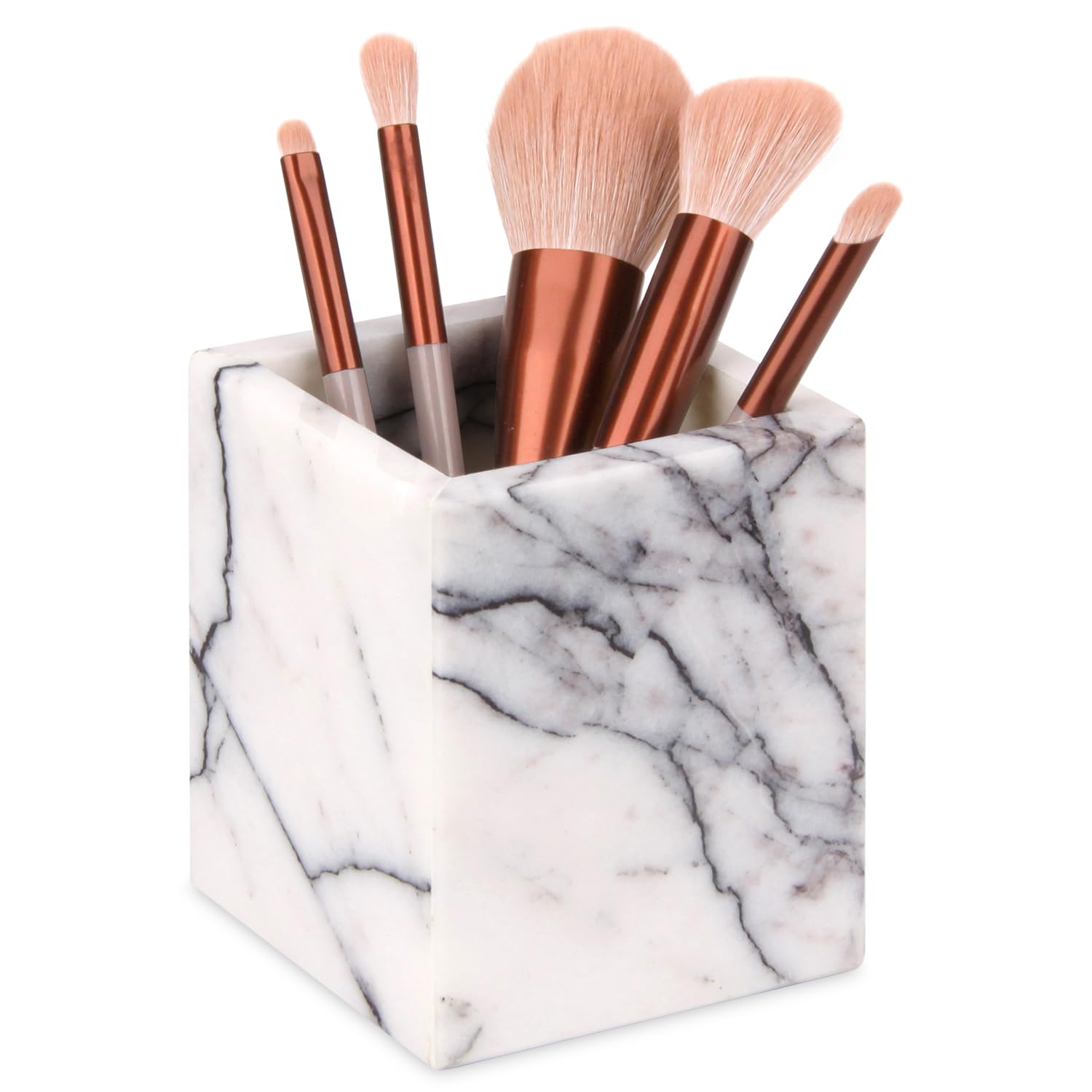 Marble Toothbrush Holder, Natural Marble, Lilac, 8.5 x 8.5 x 10 cm — image 1