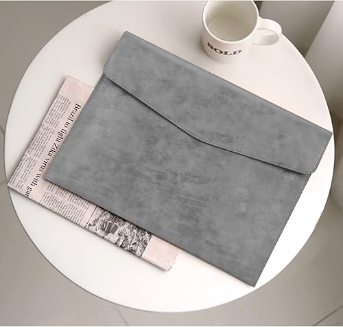 Miniatura 6 de FYY Carpeta de Archivos, Portadocumentos de PU Cuero Tamaño A4, Organizador de Archivos, Sobre de Archivo, Estuche para Tableta con Cierre Magnético