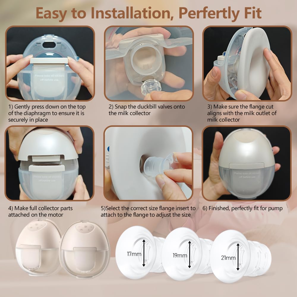 4pcs 17mm Flange Insert Compatible with eufy S1 Pro/S1/E10/E20, Fit for Momcozy M9/M6/M5/S12 pro Breast Pump - Image 2