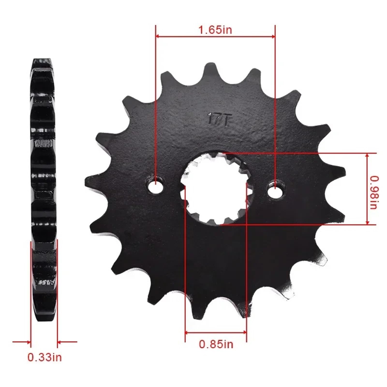 Zębatka motocyklowa 530 17T Przednia zębatka zębata gwiazda wałka rozrządu pasuje do felgi aluminiowej Yamaha TX500 TX500A XS500D XS TX 500 XS500 XS500A Zębatka łańcuchowa(2pc)