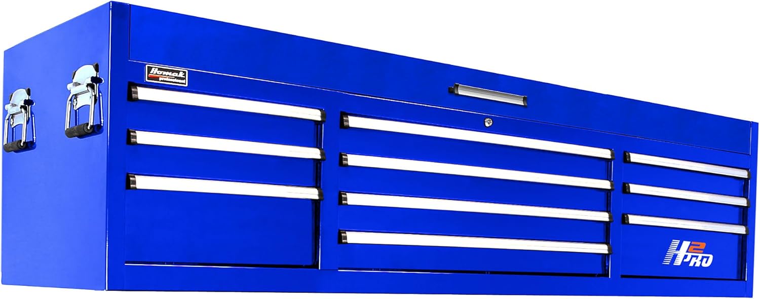 Homak H2PRO Series 72-Inch 10-Drawer Top Chest, Blue, BL02010720