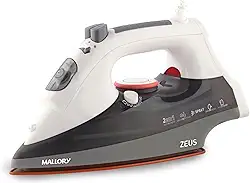 Ferro de passar Mallory Zeus 2 em 1 – Vapor e Seco com Base Em Cerâmica, Capacidade de 300ml, Temperatura Máxima ± 250oC - 127V
