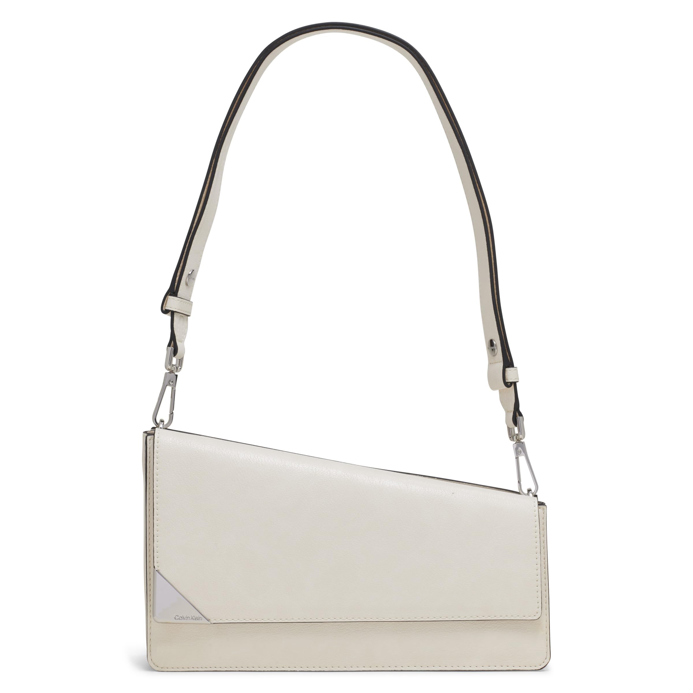 Calvin Klein Basalt Flap Demi Shoulder Bag, Cherub White, One Size