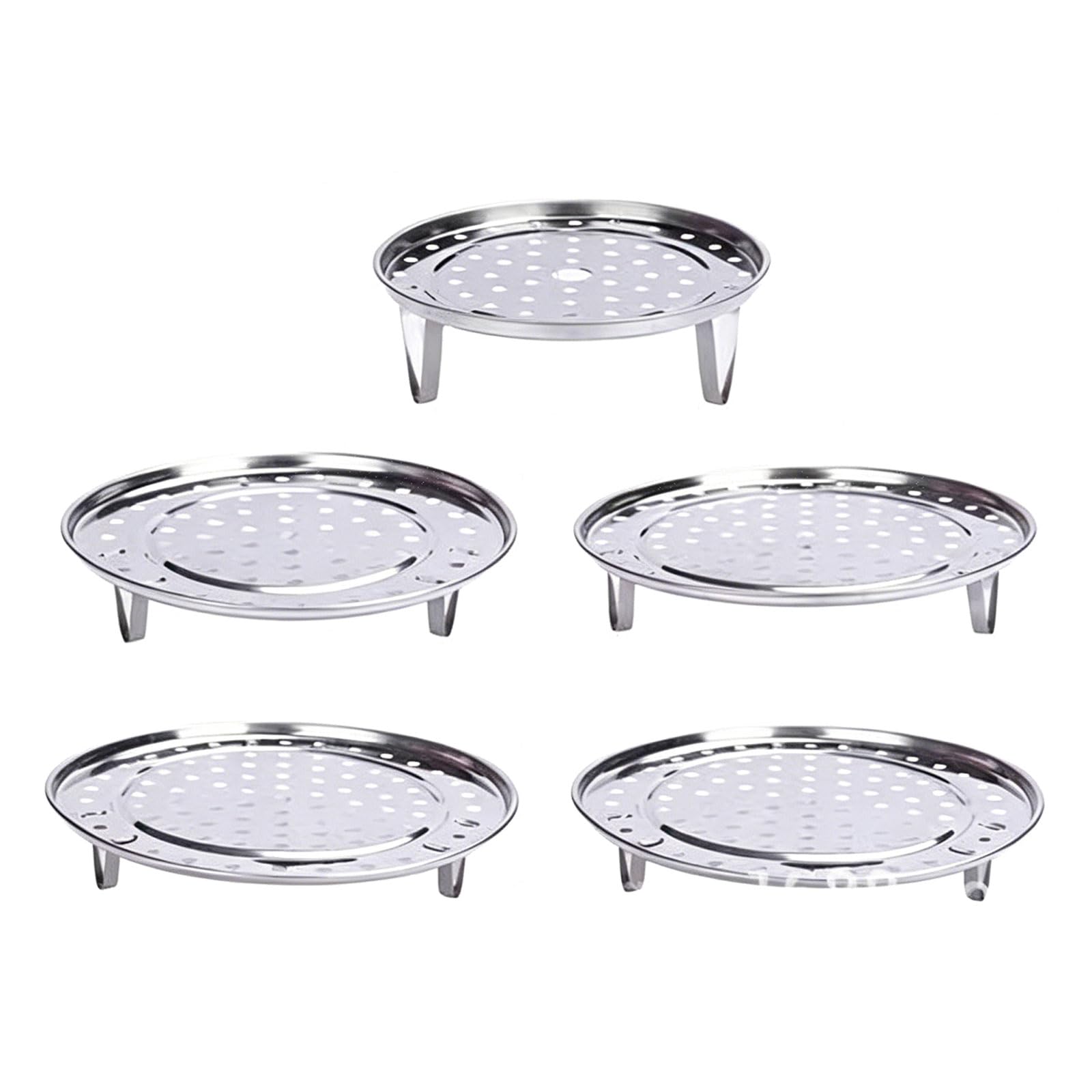Oxxggkao Of 5 Sturdy Nonrust Steel Rack Food Grade Rustproof Steamer Stand for Cooking At Homes Rustproof Steamer Stand