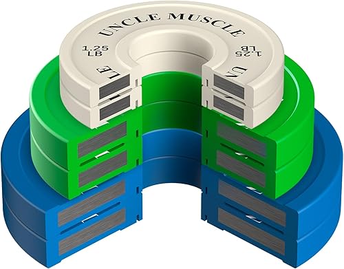 Miniatura 2 de Uncle Muscle Juego de placas de cambio de goma 0.25-0.5 -0.75-1 -1.25-2.5 -5 libras, sin olor, sin arañazos, ecológicas, placas de parachoques para