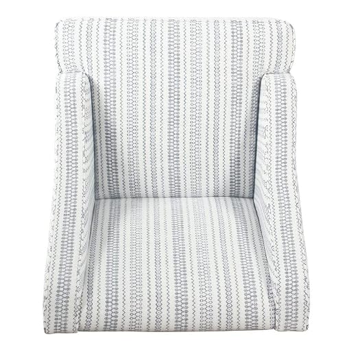 Homepop Velvet Swoop Arm Accent Chair, Blue And White Farmhouse Stripe #TOP6