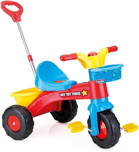 Miniatura 7 de DOLU  My First Trike Bike - Bicicleta colorida para niños con mango de control parental, duradera y segura, capacidad de 55 libras, niños y niños